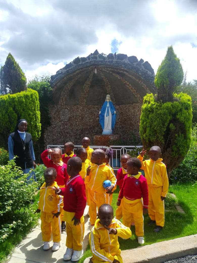 Learners enjoy the lush environment